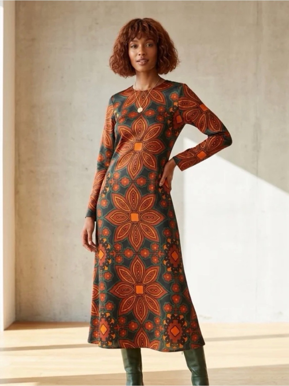Women's Floral Maxi Dress in Teal and Orange Zara silk